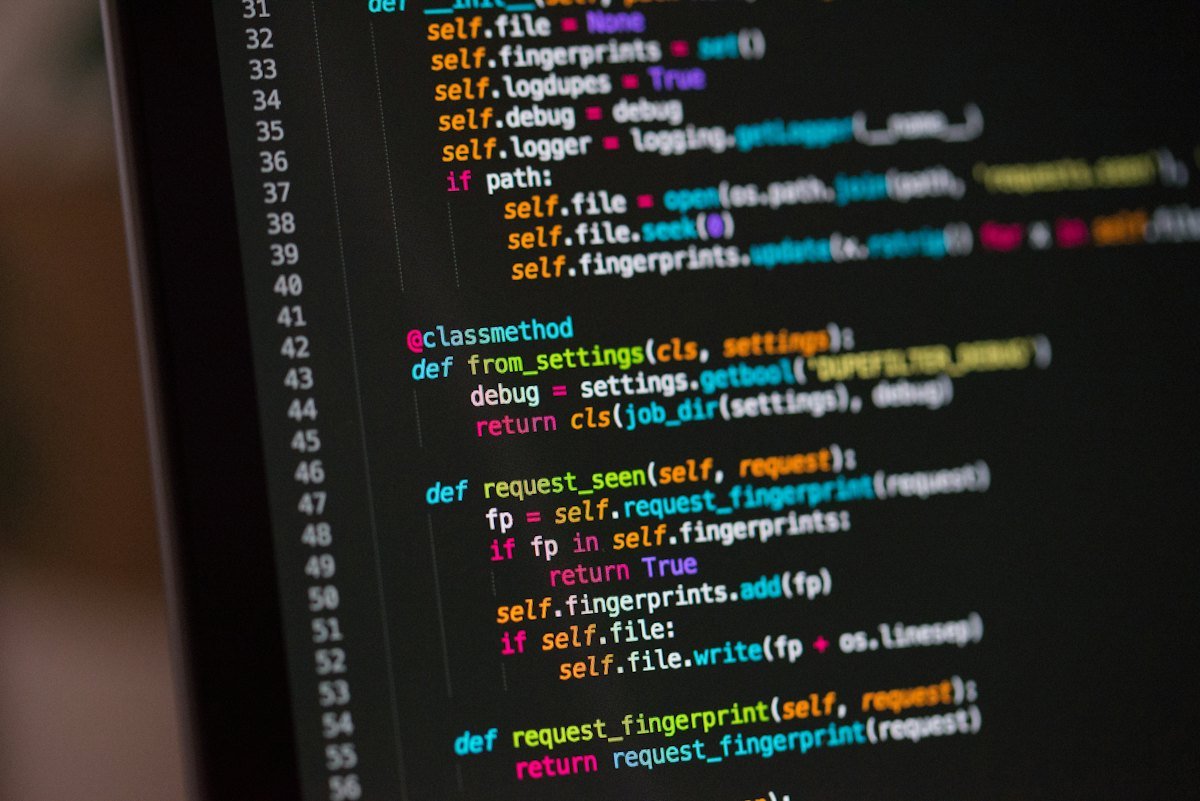 A screen filled with source code