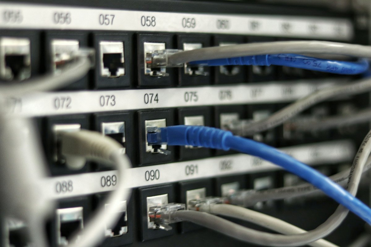A blue network cable