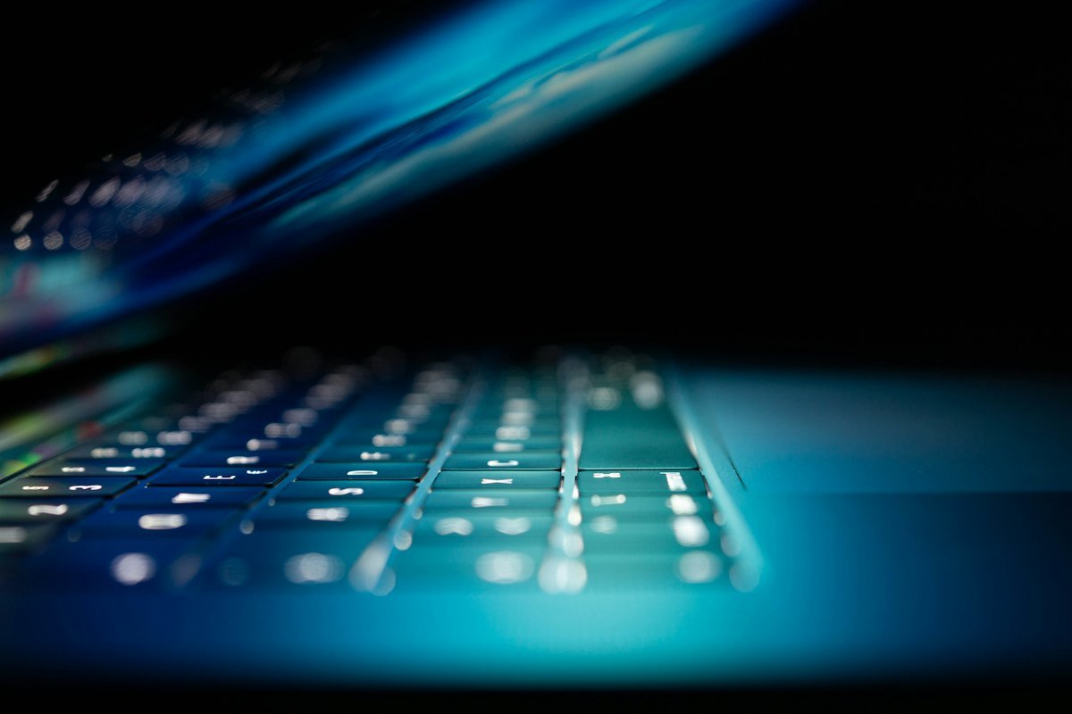 A close-up of a laptop computer