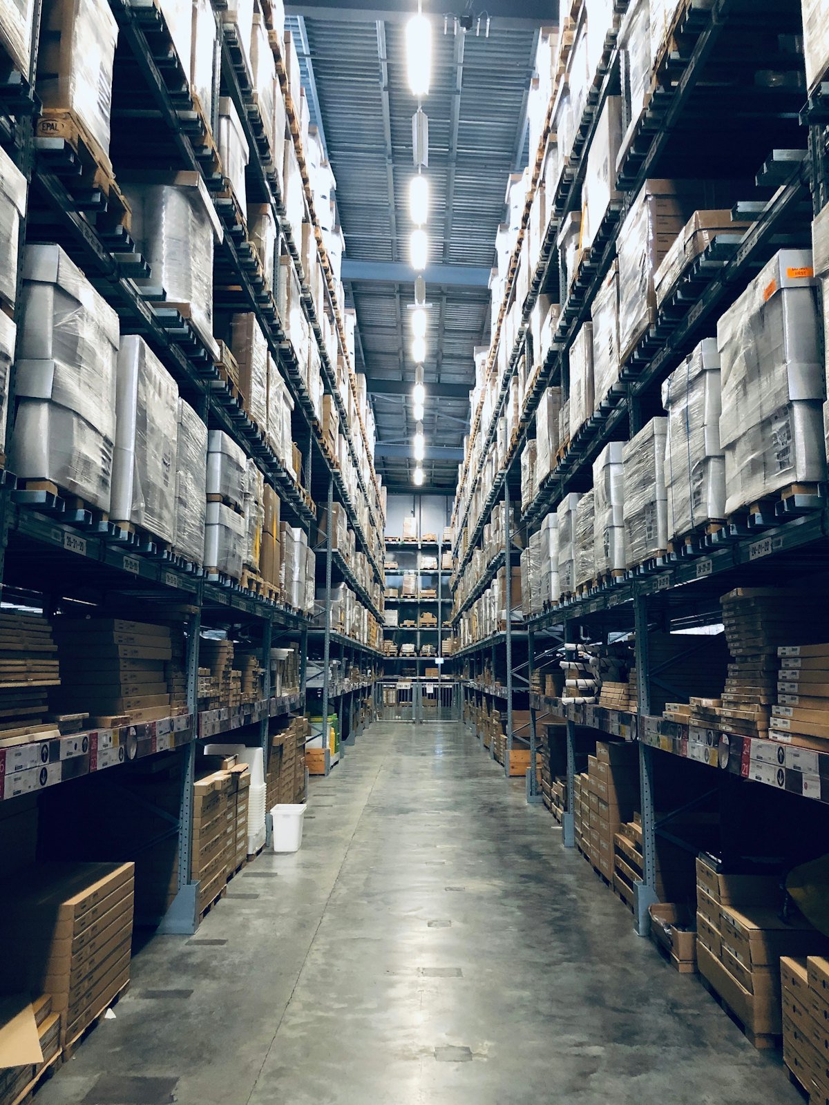 The interior of a large warehouse