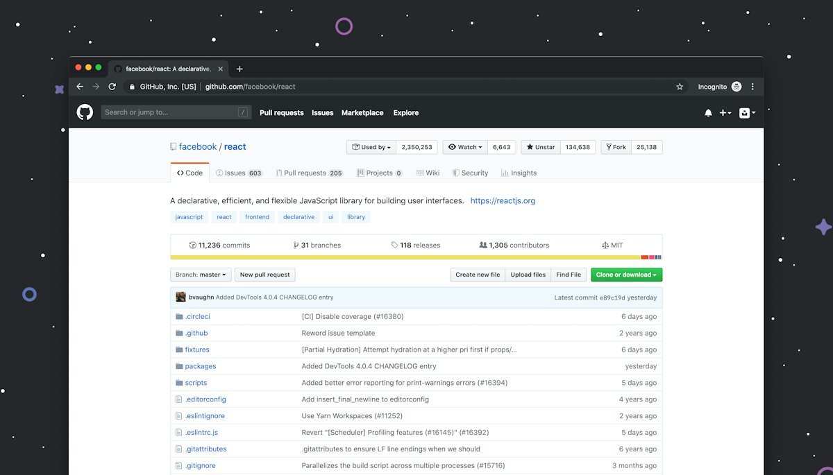 The GitHub website on a desktop screen