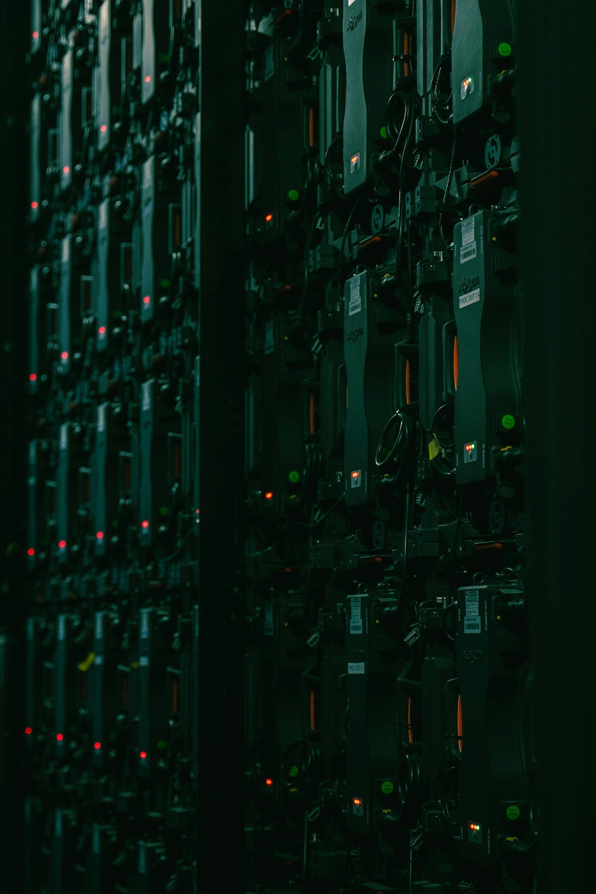 A large array of electronic equipment in a room