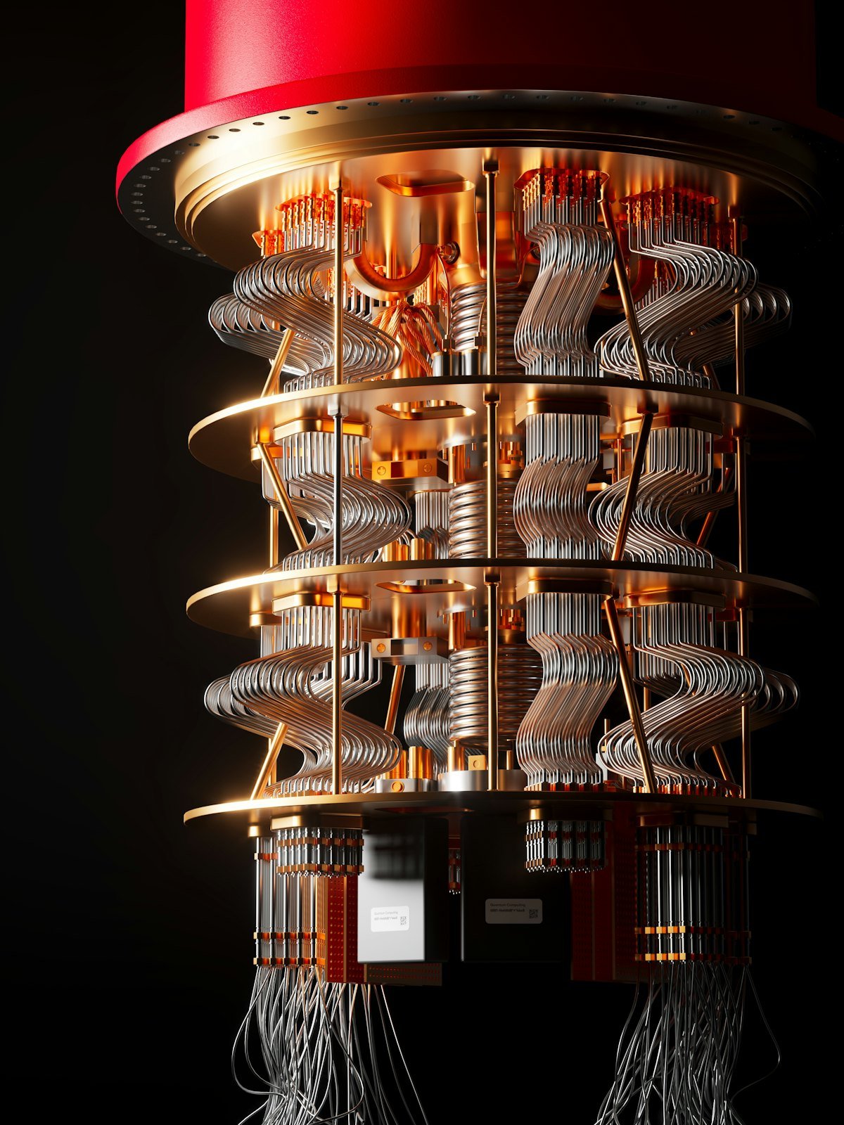 A quantum computer with gold plates and silver wiring