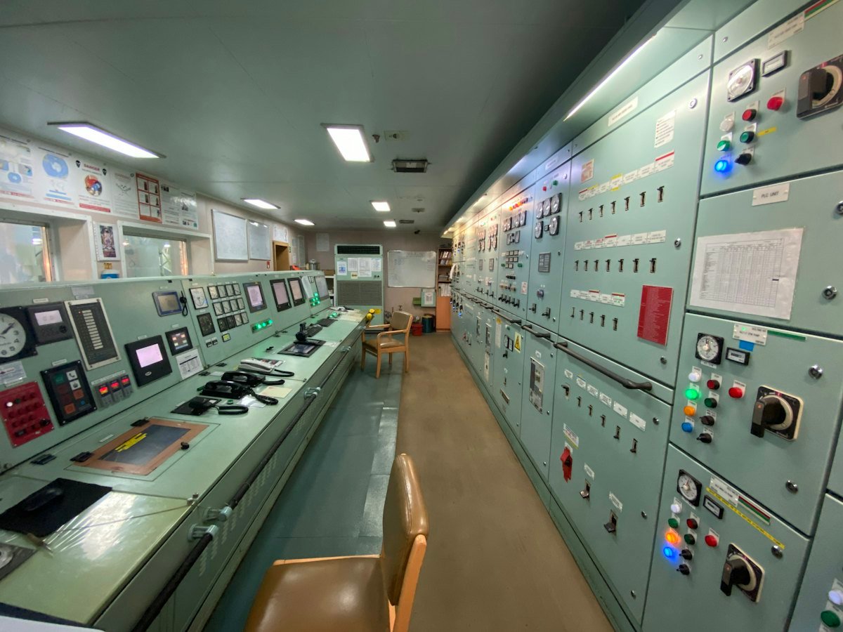 A control room full of electronic equipment