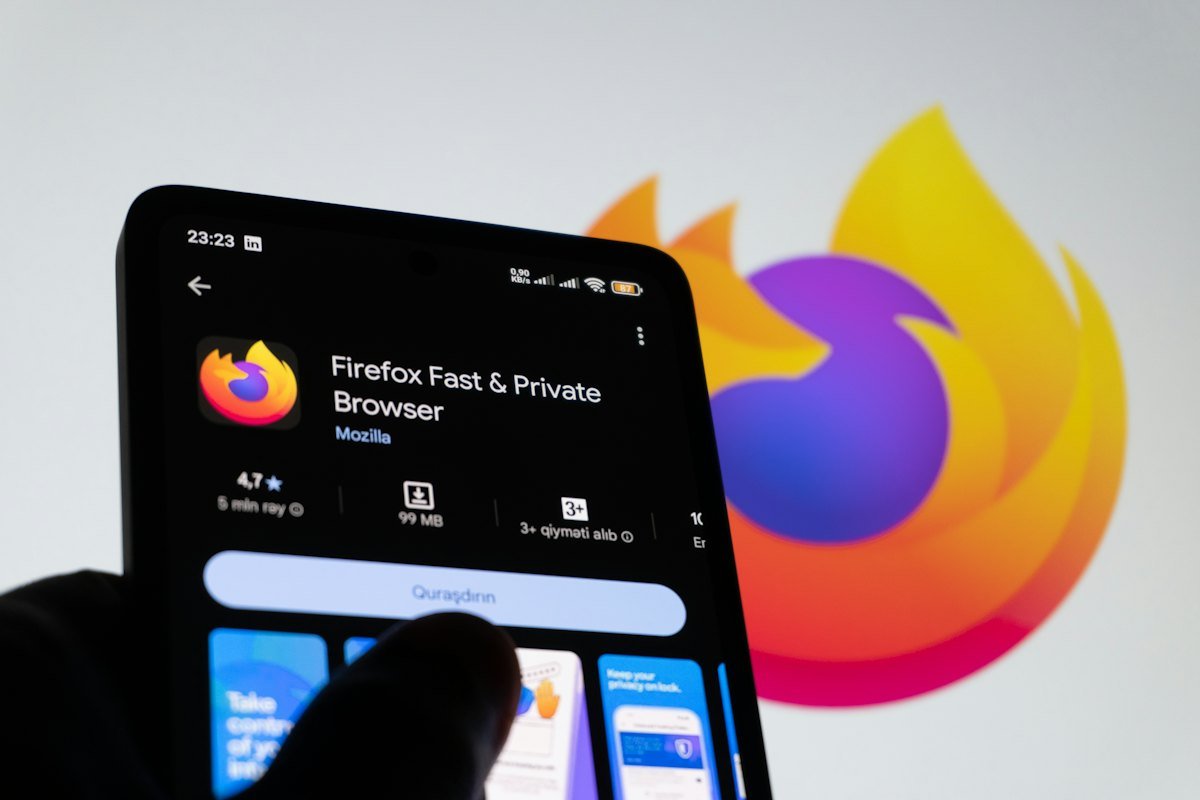 A smartphone showing the Firefox browser app